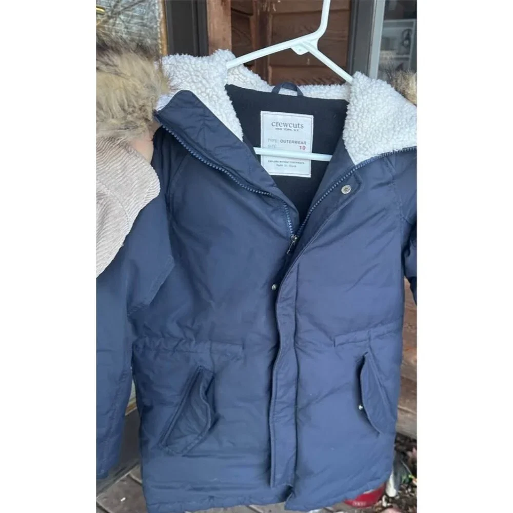 Boys crewcuts by J. Crew, down parka size 10. Blue